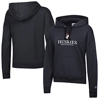 Women's Champion  Black Northeastern Huskies Powerblend Fleece Pullover Hoodie