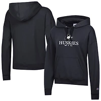 Women's Champion  Black Northern Illinois Huskies Powerblend Fleece Pullover Hoodie