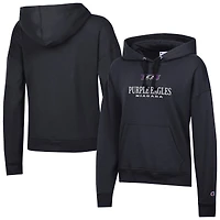 Women's Champion  Black Niagara Purple Eagles Powerblend Fleece Pullover Hoodie