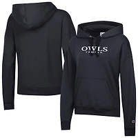 Women's Champion  Black Temple Owls Powerblend Fleece Pullover Hoodie