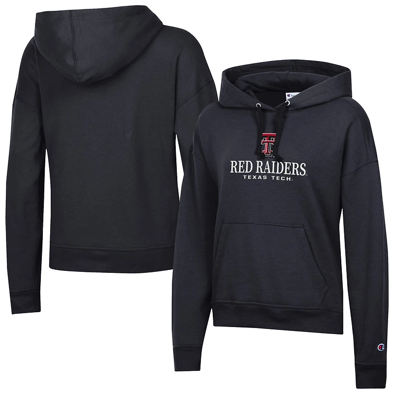 Women's Champion  Black Texas Tech Red Raiders Powerblend Fleece Pullover Hoodie