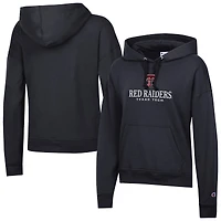 Women's Champion  Black Texas Tech Red Raiders Powerblend Fleece Pullover Hoodie