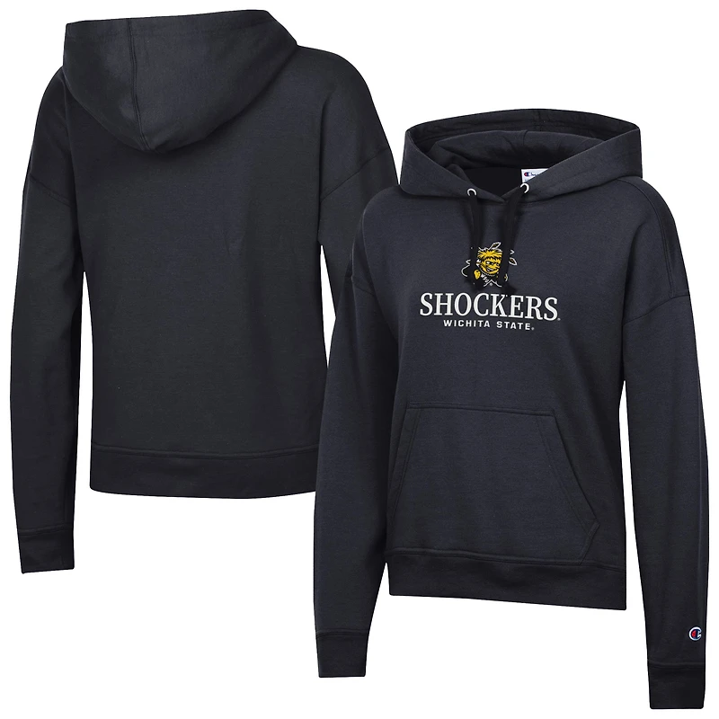 Women's Champion  Black Wichita State Shockers Powerblend Fleece Pullover Hoodie