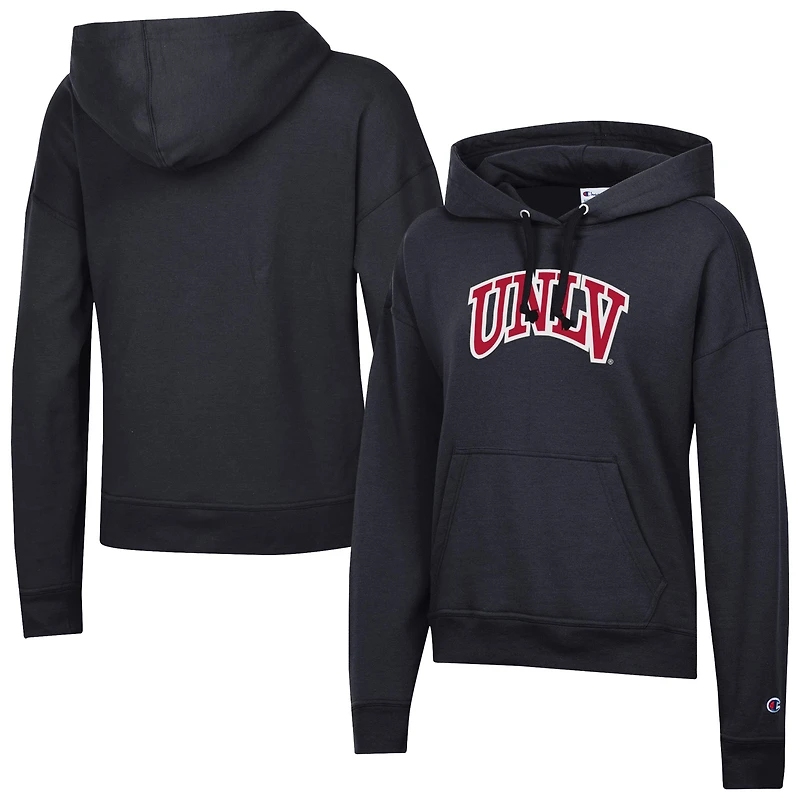 Women's Champion  Black UNLV Rebels Powerblend Fleece Pullover Hoodie