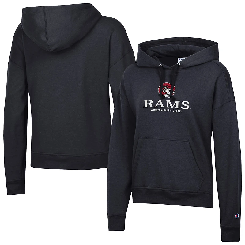 Women's Champion  Black Winston-Salem State Rams Powerblend Fleece Pullover Hoodie