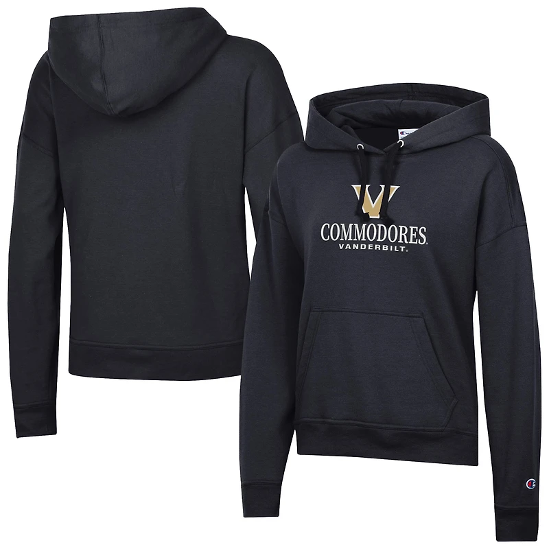 Women's Champion  Black Vanderbilt Commodores Powerblend Fleece Pullover Hoodie