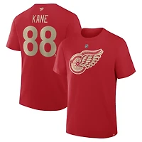 Men's Fanatics Patrick Kane Red Detroit Red Wings Authentic Stack Name & Number T-Shirt