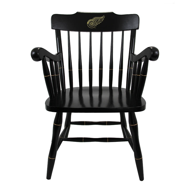 Black Detroit Red Wings Captain's Chair