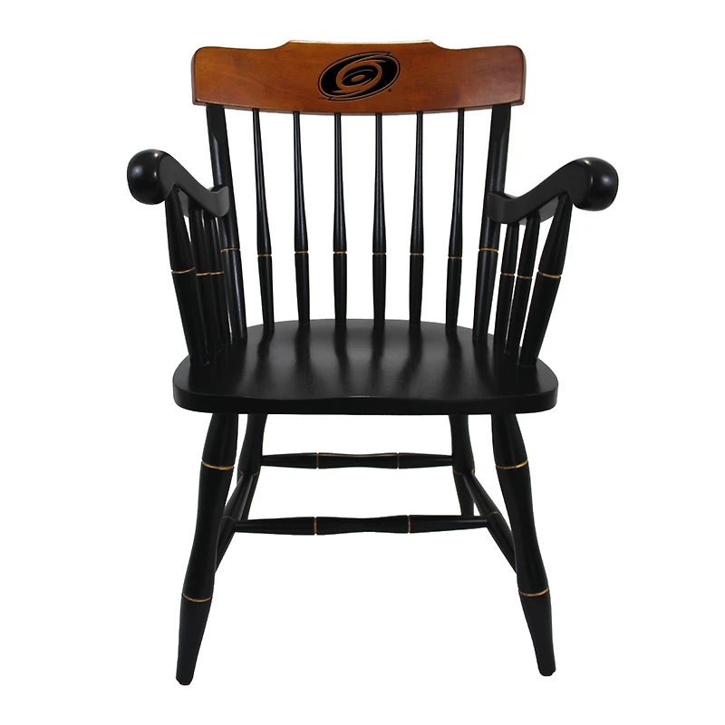 Black Carolina Hurricanes Captain's Chair with Cherry Crown