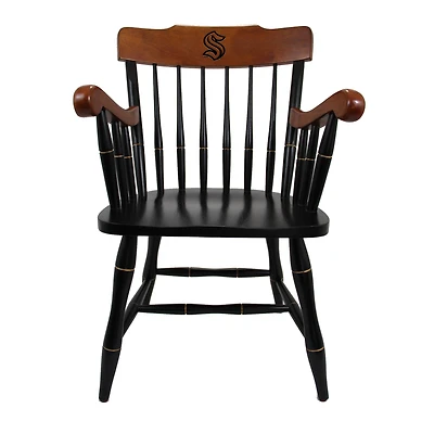Black Seattle Kraken Captain's Chair with Cherry Arms & Crown