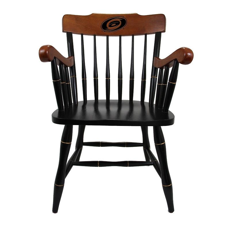 Black Carolina Hurricanes Captain's Chair with Cherry Arms & Crown