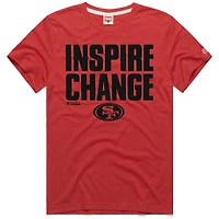 Unisex Homage Scarlet San Francisco 49ers 2024 Inspire Change Tri-Blend T-Shirt