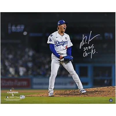 Yoshinobu Yamamoto Los Angeles Dodgers Autographed 2024 World Series Champions 16" x 20" Photograph with "24 WS Champs" Inscription