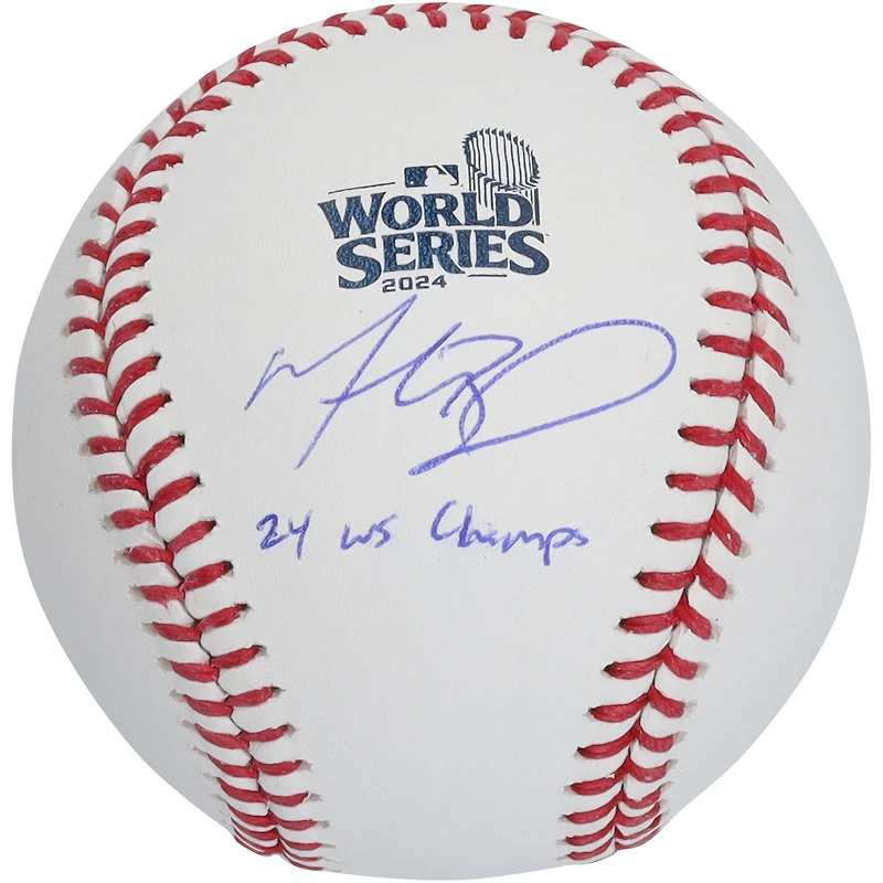 Mookie Betts Los Angeles Dodgers Autographed  2024 World Series Logo Baseball with "24 WS Champs" Inscription
