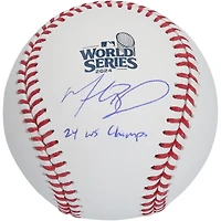Mookie Betts Los Angeles Dodgers Autographed  2024 World Series Logo Baseball with "24 WS Champs" Inscription
