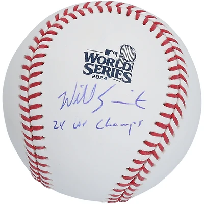 Will Smith Los Angeles Dodgers Autographed  2024 World Series Logo Baseball with "24 WS Champs" Inscription