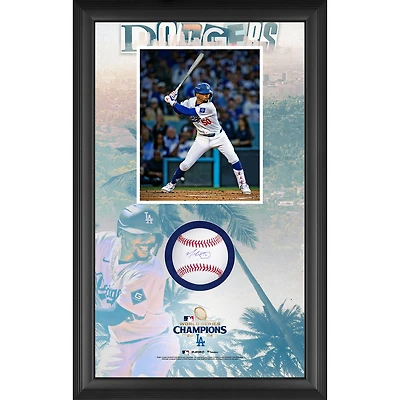 Mookie Betts Los Angeles Dodgers Autographed 2024 World Series Champions Baseball Shadow Box