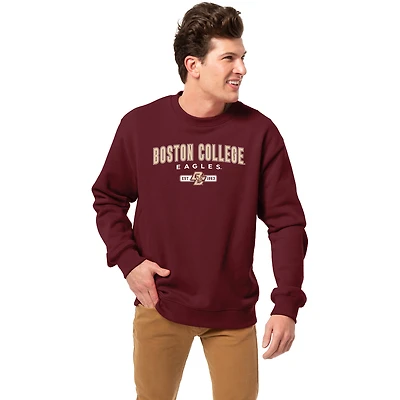 Men's League Collegiate Wear Maroon Boston College Eagles Essentials 2.0 Pullover Sweatshirt
