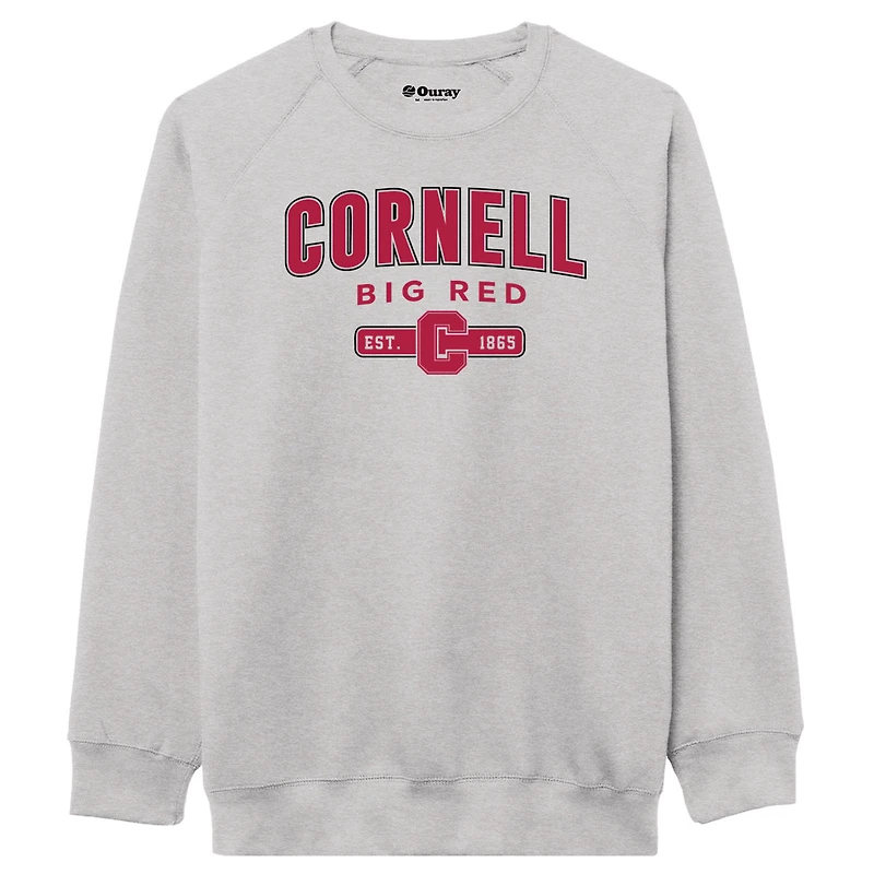 Men's League Collegiate Wear  Heather Gray Cornell Big Red Essentials 2.0 Pullover Sweatshirt