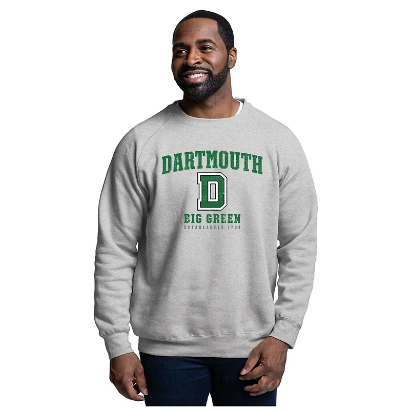 Men's League Collegiate Wear Heather Gray Dartmouth Big Green Essentials 2.0 Pullover Sweatshirt