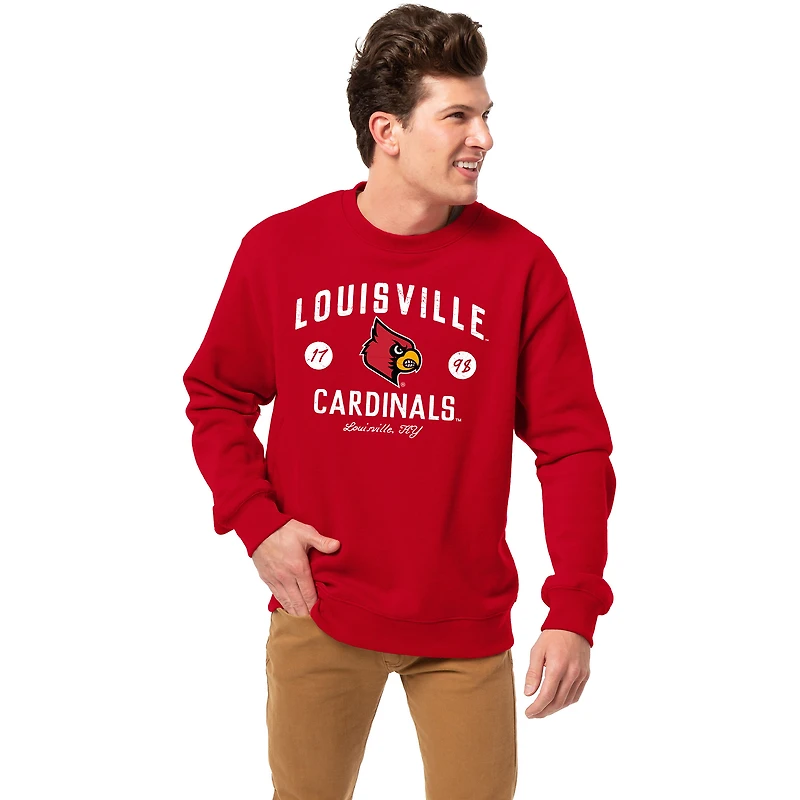 Men's League Collegiate Wear Louisville Cardinals Essentials 2.0 Pullover Sweatshirt