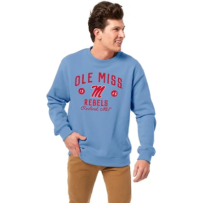 Men's League Collegiate Wear  Powder Blue Ole Miss Rebels Essentials 2.0 Pullover Sweatshirt