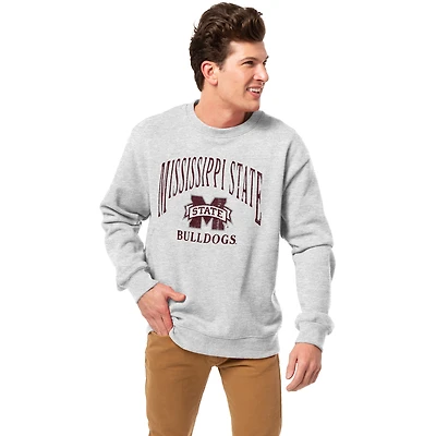 Men's League Collegiate Wear Heather Gray Mississippi State Bulldogs Essentials 2.0 Pullover Sweatshirt