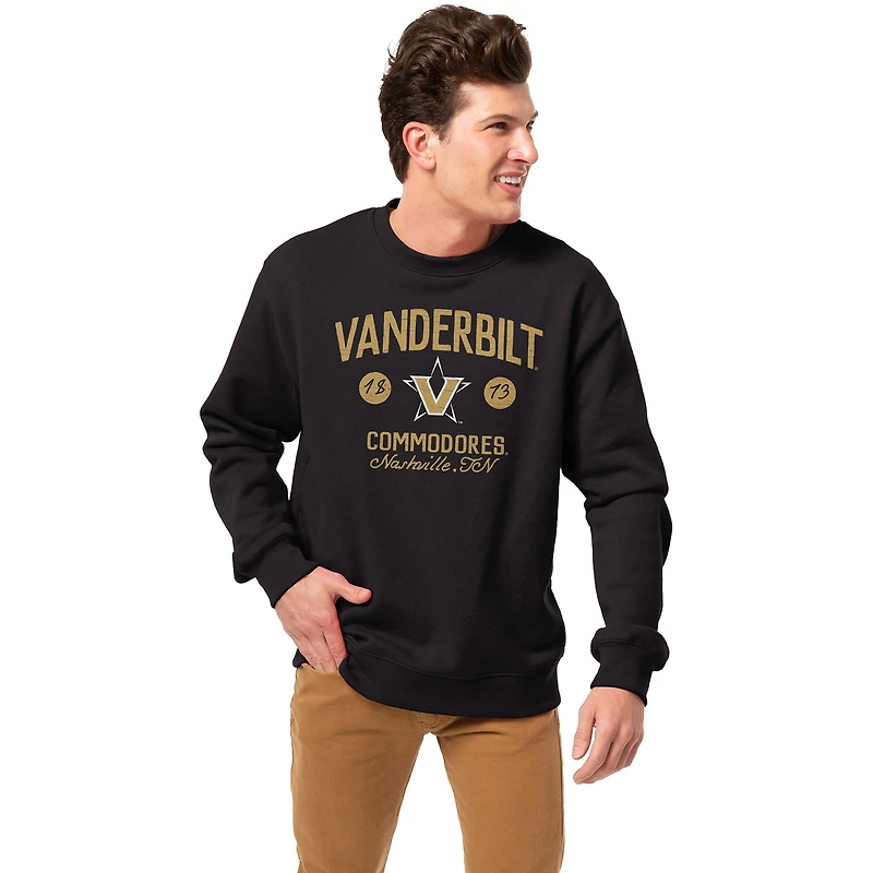 Men's League Collegiate Wear Black Vanderbilt Commodores Essentials 2.0 Pullover Sweatshirt