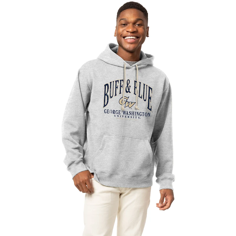 Men's League Collegiate Wear Heather Gray George Washington University Essentials 2.0 Fleece Pullover Hoodie