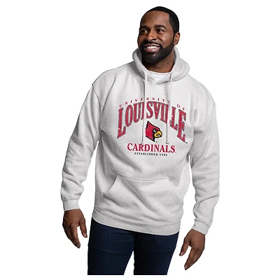 Men's League Collegiate Wear Heather Gray Louisville Cardinals Essentials 2.0 Fleece Pullover Hoodie