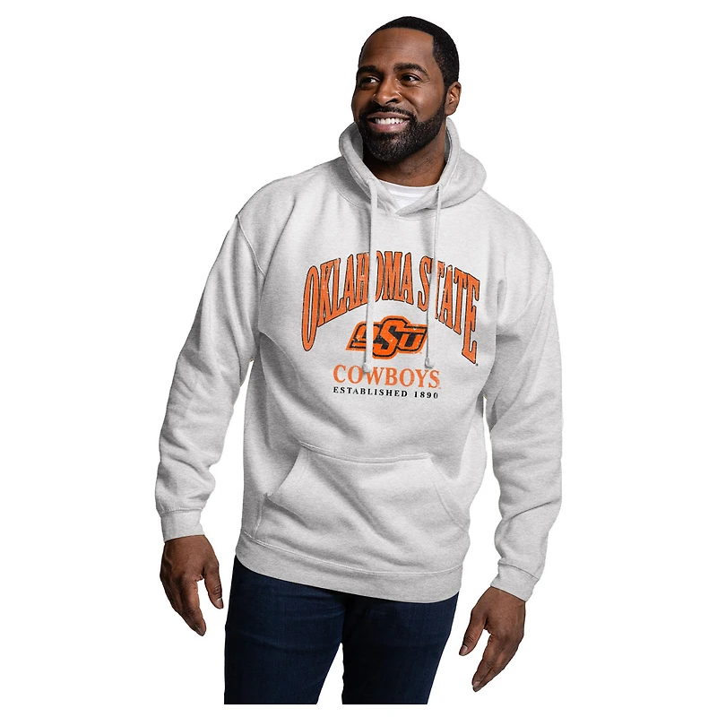 Men's League Collegiate Wear Heather Gray Oklahoma State Cowboys Essentials 2.0 Fleece Pullover Hoodie