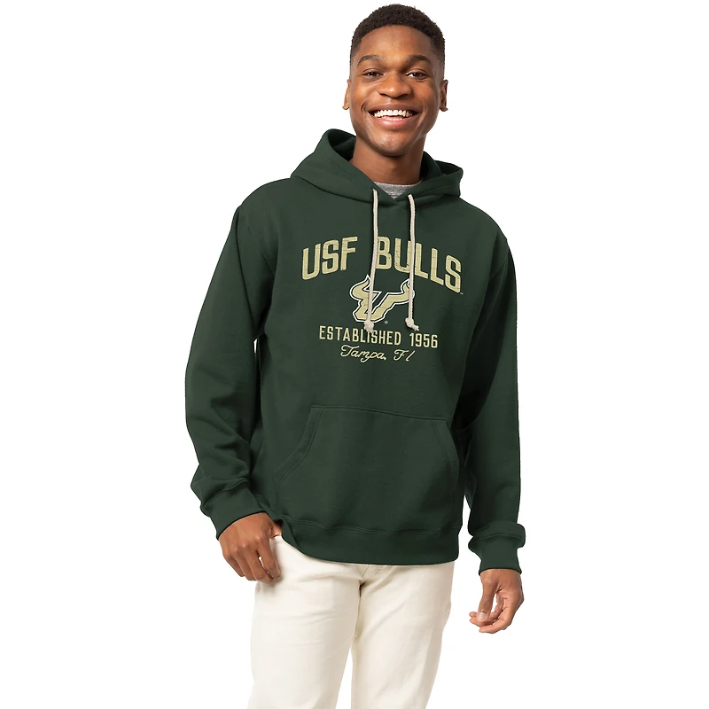 Men's League Collegiate Wear Green South Florida Bulls Essentials 2.0 Fleece Pullover Hoodie