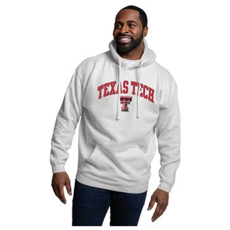 Men's League Collegiate Wear  Heather Gray Texas Tech Red Raiders Essentials 2.0 Fleece Pullover Hoodie