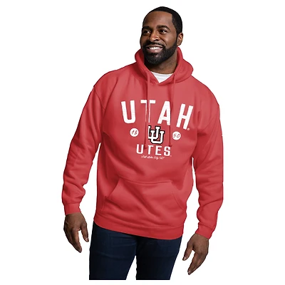 Men's League Collegiate Wear Red Utah Utes Essentials 2.0 Fleece Pullover Hoodie
