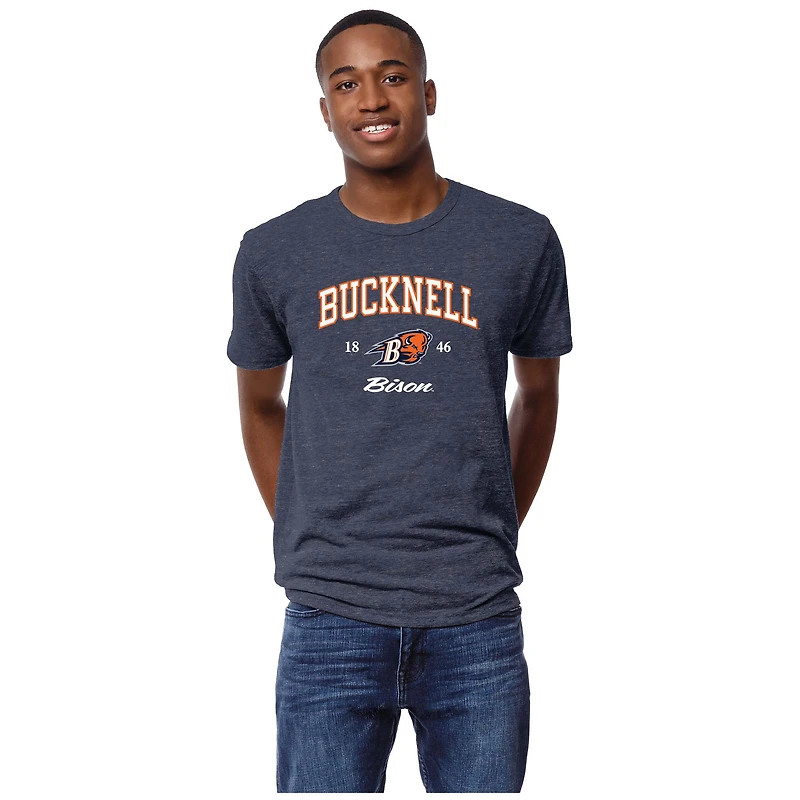 Men's League Collegiate Wear Heather Navy Bucknell Bison Victory Falls Tri-Blend T-Shirt