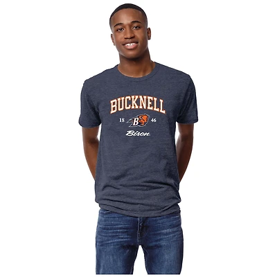 Men's League Collegiate Wear Heather Navy Bucknell Bison Victory Falls Tri-Blend T-Shirt