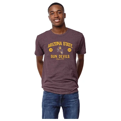 Men's League Collegiate Wear Heather Maroon Arizona State Sun Devils Victory Falls Tri-Blend T-Shirt