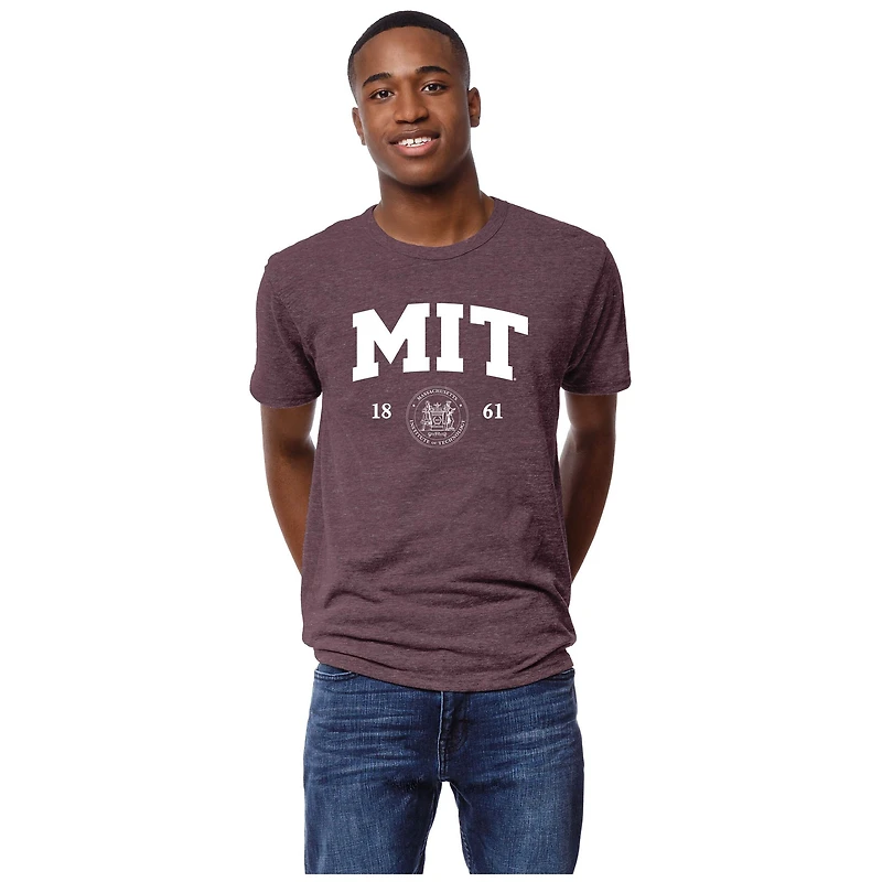 Men's League Collegiate Wear Heather Cardinal MIT Engineers Victory Falls Tri-Blend T-Shirt