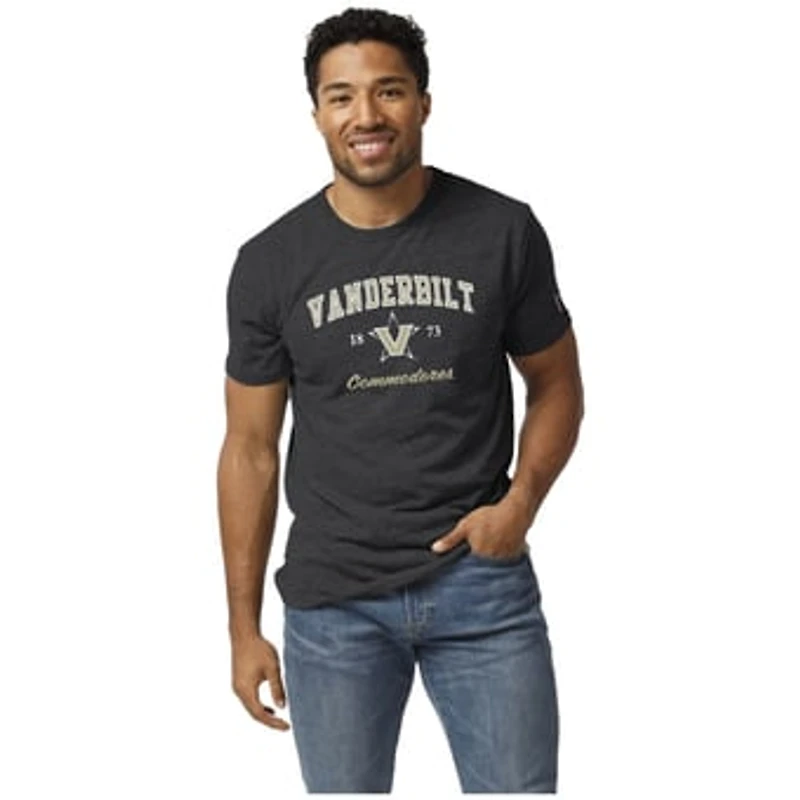 Men's League Collegiate Wear Heather Charcoal Vanderbilt Commodores Victory Falls Tri-Blend T-Shirt