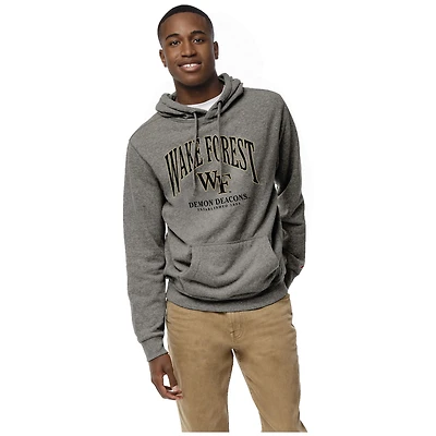 Men's League Collegiate Wear Heather Gray Wake Forest Demon Deacons Heritage Tri-Blend Pullover Hoodie