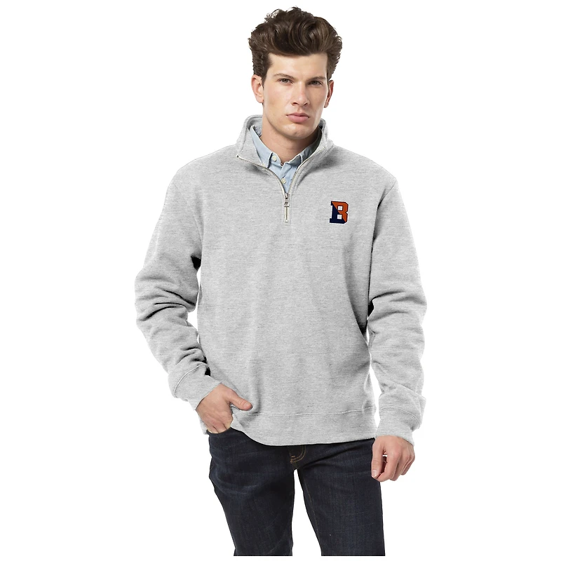 Men's League Collegiate Wear Heather Gray Bucknell Bison Essentials Fleece 2.0 Quarter-Zip Jacket