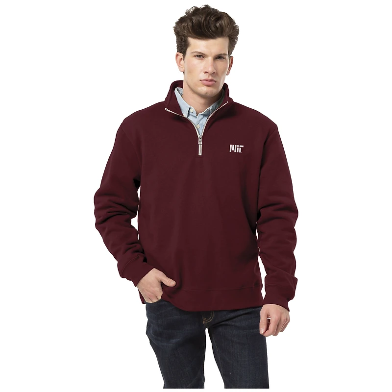 Men's League Collegiate Wear Cardinal MIT Engineers Essentials Fleece 2.0 Quarter-Zip Jacket