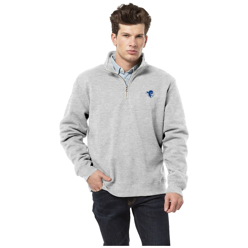 Men's League Collegiate Wear Heather Gray Seton Hall Pirates Essentials Fleece 2.0 Quarter-Zip Jacket