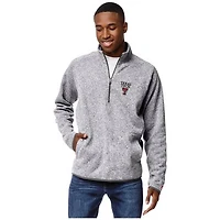 Men's League Collegiate Wear  Heather Gray Texas Tech Red Raiders Saranac Raglan Quarter-Zip Jacket