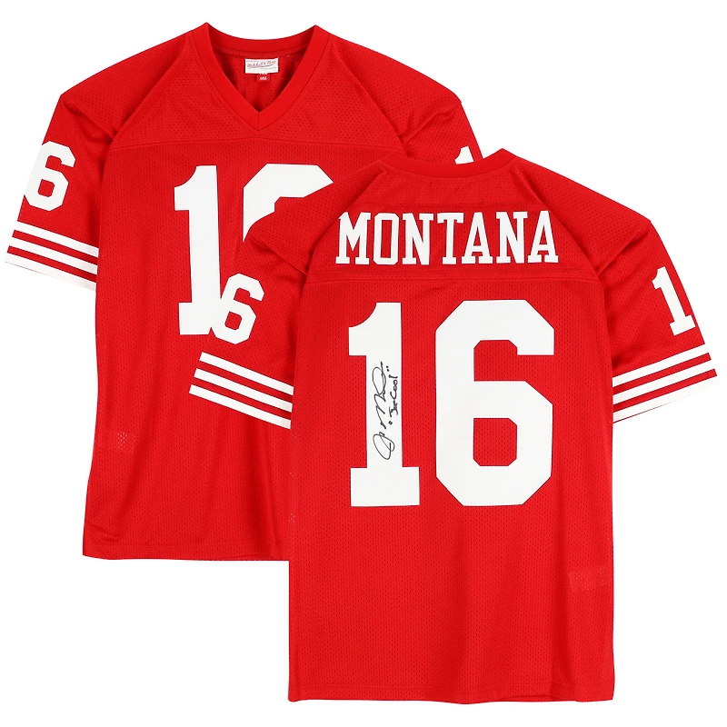 Joe Montana San Francisco 49ers Autographed Scarlet Mitchell & Ness Authentic Jersey with "Joe Cool" Inscription
