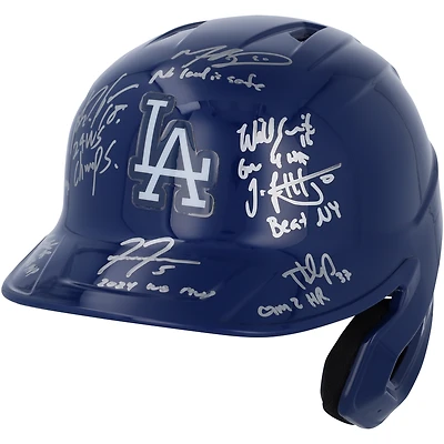 Los Angeles Dodgers Autographed 2024 World Series Champions Rawlings Replica Batting Helmet with 8 Signatures and Multiple Inscriptions - Limited Edition of 25