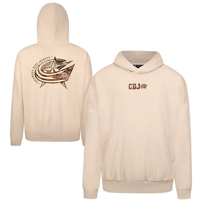 Men's Levelwear  Khaki Columbus Blue Jackets Pullover Hoodie