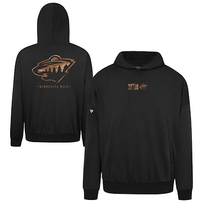 Men's Levelwear  Black Minnesota Wild Pullover Hoodie