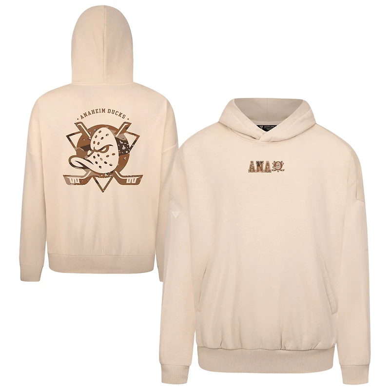 Men's Levelwear  Khaki Anaheim Ducks Pullover Hoodie
