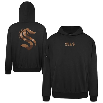 Men's Levelwear  Black Seattle Kraken Pullover Hoodie